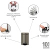 image:imageBrabantia StepOn XS Trash Can  Mineral Concrete Gray  13 Gallon  5L  Bathroom Bedroom Office Trash Can Light Pedal Handle amp Removable Inner Bucket  99 x 133 x 162   Trash BagsPlatinum