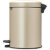 image:imageBrabantia StepOn XS Trash Can  Mineral Concrete Gray  13 Gallon  5L  Bathroom Bedroom Office Trash Can Light Pedal Handle amp Removable Inner Bucket  99 x 133 x 162   Trash BagsMetallic Gold
