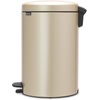 image:imageBrabantia StepOn XS Trash Can  Mineral Concrete Gray  13 Gallon  5L  Bathroom Bedroom Office Trash Can Light Pedal Handle amp Removable Inner Bucket  99 x 133 x 162   Trash BagsMetallic Gold