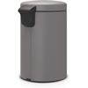 image:imageBrabantia StepOn XS Trash Can  Mineral Concrete Gray  13 Gallon  5L  Bathroom Bedroom Office Trash Can Light Pedal Handle amp Removable Inner Bucket  99 x 133 x 162   Trash BagsMineral Concrete Gray