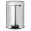image:imageBrabantia StepOn XS Trash Can  Mineral Concrete Gray  13 Gallon  5L  Bathroom Bedroom Office Trash Can Light Pedal Handle amp Removable Inner Bucket  99 x 133 x 162   Trash BagsMatt Steel FPP