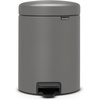 image:imageBrabantia StepOn XS Trash Can  Mineral Concrete Gray  13 Gallon  5L  Bathroom Bedroom Office Trash Can Light Pedal Handle amp Removable Inner Bucket  99 x 133 x 162   Trash BagsMineral Concrete Gray