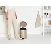 image:imageBrabantia StepOn XS Trash Can  Mineral Concrete Gray  13 Gallon  5L  Bathroom Bedroom Office Trash Can Light Pedal Handle amp Removable Inner Bucket  99 x 133 x 162   Trash BagsMetallic Gold