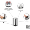 image:imageBrabantia StepOn XS Trash Can  Mineral Concrete Gray  13 Gallon  5L  Bathroom Bedroom Office Trash Can Light Pedal Handle amp Removable Inner Bucket  99 x 133 x 162   Trash BagsMatt Steel FPP