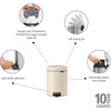 image:imageBrabantia StepOn XS Trash Can  Mineral Concrete Gray  13 Gallon  5L  Bathroom Bedroom Office Trash Can Light Pedal Handle amp Removable Inner Bucket  99 x 133 x 162   Trash BagsSoft Beige