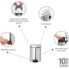 image:imageBrabantia StepOn XS Trash Can  Mineral Concrete Gray  13 Gallon  5L  Bathroom Bedroom Office Trash Can Light Pedal Handle amp Removable Inner Bucket  99 x 133 x 162   Trash BagsMatt Steel FPP
