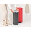 image:imageBrabantia StepOn XS Trash Can  Mineral Concrete Gray  13 Gallon  5L  Bathroom Bedroom Office Trash Can Light Pedal Handle amp Removable Inner Bucket  99 x 133 x 162   Trash BagsMineral Red