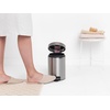 image:imageBrabantia StepOn XS Trash Can  Mineral Concrete Gray  13 Gallon  5L  Bathroom Bedroom Office Trash Can Light Pedal Handle amp Removable Inner Bucket  99 x 133 x 162   Trash BagsMatt Steel FPP
