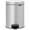 image:imageBrabantia StepOn XS Trash Can  Mineral Concrete Gray  13 Gallon  5L  Bathroom Bedroom Office Trash Can Light Pedal Handle amp Removable Inner Bucket  99 x 133 x 162   Trash BagsMetallic Gray