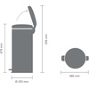 image:imageBrabantia StepOn XS Trash Can  Mineral Concrete Gray  13 Gallon  5L  Bathroom Bedroom Office Trash Can Light Pedal Handle amp Removable Inner Bucket  99 x 133 x 162   Trash BagsMatt Steel FPP