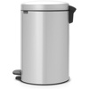 image:imageBrabantia StepOn XS Trash Can  Mineral Concrete Gray  13 Gallon  5L  Bathroom Bedroom Office Trash Can Light Pedal Handle amp Removable Inner Bucket  99 x 133 x 162   Trash BagsMetallic Gray