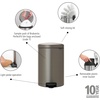 image:imageBrabantia StepOn XS Trash Can  Mineral Concrete Gray  13 Gallon  5L  Bathroom Bedroom Office Trash Can Light Pedal Handle amp Removable Inner Bucket  99 x 133 x 162   Trash BagsPlatinum