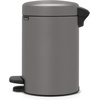 image:imageBrabantia StepOn XS Trash Can  Mineral Concrete Gray  13 Gallon  5L  Bathroom Bedroom Office Trash Can Light Pedal Handle amp Removable Inner Bucket  99 x 133 x 162   Trash BagsMineral Concrete Gray