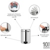 image:imageBrabantia StepOn XS Trash Can  Mineral Concrete Gray  13 Gallon  5L  Bathroom Bedroom Office Trash Can Light Pedal Handle amp Removable Inner Bucket  99 x 133 x 162   Trash BagsBrilliant Steel