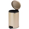 image:imageBrabantia StepOn XS Trash Can  Mineral Concrete Gray  13 Gallon  5L  Bathroom Bedroom Office Trash Can Light Pedal Handle amp Removable Inner Bucket  99 x 133 x 162   Trash BagsMetallic Gold