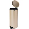 image:imageBrabantia StepOn XS Trash Can  Mineral Concrete Gray  13 Gallon  5L  Bathroom Bedroom Office Trash Can Light Pedal Handle amp Removable Inner Bucket  99 x 133 x 162   Trash BagsMetallic Gold