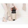 image:imageBrabantia StepOn XS Trash Can  Mineral Concrete Gray  13 Gallon  5L  Bathroom Bedroom Office Trash Can Light Pedal Handle amp Removable Inner Bucket  99 x 133 x 162   Trash BagsSoft Beige
