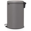 image:imageBrabantia StepOn XS Trash Can  Mineral Concrete Gray  13 Gallon  5L  Bathroom Bedroom Office Trash Can Light Pedal Handle amp Removable Inner Bucket  99 x 133 x 162   Trash BagsMineral Concrete Gray