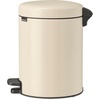 image:imageBrabantia StepOn XS Trash Can  Mineral Concrete Gray  13 Gallon  5L  Bathroom Bedroom Office Trash Can Light Pedal Handle amp Removable Inner Bucket  99 x 133 x 162   Trash BagsSoft Beige
