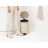 image:imageBrabantia StepOn XS Trash Can  Mineral Concrete Gray  13 Gallon  5L  Bathroom Bedroom Office Trash Can Light Pedal Handle amp Removable Inner Bucket  99 x 133 x 162   Trash BagsSoft Beige