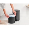 image:imageBrabantia StepOn XS Trash Can  Mineral Concrete Gray  13 Gallon  5L  Bathroom Bedroom Office Trash Can Light Pedal Handle amp Removable Inner Bucket  99 x 133 x 162   Trash BagsConfident Gray