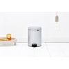 image:imageBrabantia StepOn XS Trash Can  Mineral Concrete Gray  13 Gallon  5L  Bathroom Bedroom Office Trash Can Light Pedal Handle amp Removable Inner Bucket  99 x 133 x 162   Trash BagsMetallic Gray