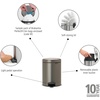image:imageBrabantia StepOn XS Trash Can  Mineral Concrete Gray  13 Gallon  5L  Bathroom Bedroom Office Trash Can Light Pedal Handle amp Removable Inner Bucket  99 x 133 x 162   Trash BagsPlatinum