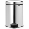 image:imageBrabantia StepOn XS Trash Can  Mineral Concrete Gray  13 Gallon  5L  Bathroom Bedroom Office Trash Can Light Pedal Handle amp Removable Inner Bucket  99 x 133 x 162   Trash BagsBrilliant Steel