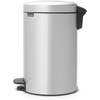 image:imageBrabantia StepOn XS Trash Can  Mineral Concrete Gray  13 Gallon  5L  Bathroom Bedroom Office Trash Can Light Pedal Handle amp Removable Inner Bucket  99 x 133 x 162   Trash BagsMetallic Gray