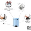 image:imageBrabantia StepOn XS Trash Can  Mineral Concrete Gray  13 Gallon  5L  Bathroom Bedroom Office Trash Can Light Pedal Handle amp Removable Inner Bucket  99 x 133 x 162   Trash BagsDreamy Blue