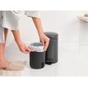 image:imageBrabantia StepOn XS Trash Can  Mineral Concrete Gray  13 Gallon  5L  Bathroom Bedroom Office Trash Can Light Pedal Handle amp Removable Inner Bucket  99 x 133 x 162   Trash BagsConfident Gray