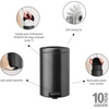image:imageBrabantia StepOn XS Trash Can  Mineral Concrete Gray  13 Gallon  5L  Bathroom Bedroom Office Trash Can Light Pedal Handle amp Removable Inner Bucket  99 x 133 x 162   Trash BagsConfident Gray