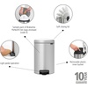 image:imageBrabantia StepOn XS Trash Can  Mineral Concrete Gray  13 Gallon  5L  Bathroom Bedroom Office Trash Can Light Pedal Handle amp Removable Inner Bucket  99 x 133 x 162   Trash BagsMetallic Gray