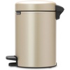 image:imageBrabantia StepOn XS Trash Can  Mineral Concrete Gray  13 Gallon  5L  Bathroom Bedroom Office Trash Can Light Pedal Handle amp Removable Inner Bucket  99 x 133 x 162   Trash BagsMetallic Gold