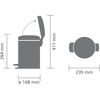 image:imageBrabantia StepOn XS Trash Can  Mineral Concrete Gray  13 Gallon  5L  Bathroom Bedroom Office Trash Can Light Pedal Handle amp Removable Inner Bucket  99 x 133 x 162   Trash BagsMetallic Gold