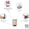 image:imageBrabantia StepOn XS Trash Can  Mineral Concrete Gray  13 Gallon  5L  Bathroom Bedroom Office Trash Can Light Pedal Handle amp Removable Inner Bucket  99 x 133 x 162   Trash BagsMetallic Gold
