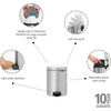 image:imageBrabantia StepOn XS Trash Can  Mineral Concrete Gray  13 Gallon  5L  Bathroom Bedroom Office Trash Can Light Pedal Handle amp Removable Inner Bucket  99 x 133 x 162   Trash BagsMetallic Gray