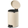 image:imageBrabantia StepOn XS Trash Can  Mineral Concrete Gray  13 Gallon  5L  Bathroom Bedroom Office Trash Can Light Pedal Handle amp Removable Inner Bucket  99 x 133 x 162   Trash BagsSoft Beige