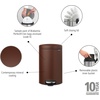 image:imageBrabantia StepOn XS Trash Can  Mineral Concrete Gray  13 Gallon  5L  Bathroom Bedroom Office Trash Can Light Pedal Handle amp Removable Inner Bucket  99 x 133 x 162   Trash BagsMineral Cosy Brown