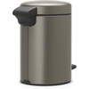 image:imageBrabantia StepOn XS Trash Can  Mineral Concrete Gray  13 Gallon  5L  Bathroom Bedroom Office Trash Can Light Pedal Handle amp Removable Inner Bucket  99 x 133 x 162   Trash BagsPlatinum
