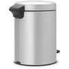 image:imageBrabantia StepOn XS Trash Can  Mineral Concrete Gray  13 Gallon  5L  Bathroom Bedroom Office Trash Can Light Pedal Handle amp Removable Inner Bucket  99 x 133 x 162   Trash BagsMetallic Gray