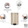 image:imageBrabantia StepOn XS Trash Can  Mineral Concrete Gray  13 Gallon  5L  Bathroom Bedroom Office Trash Can Light Pedal Handle amp Removable Inner Bucket  99 x 133 x 162   Trash BagsMetallic Gold