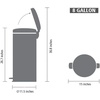 image:imageBrabantia StepOn XS Trash Can  Mineral Concrete Gray  13 Gallon  5L  Bathroom Bedroom Office Trash Can Light Pedal Handle amp Removable Inner Bucket  99 x 133 x 162   Trash BagsMatt Black