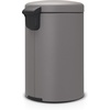 image:imageBrabantia StepOn XS Trash Can  Mineral Concrete Gray  13 Gallon  5L  Bathroom Bedroom Office Trash Can Light Pedal Handle amp Removable Inner Bucket  99 x 133 x 162   Trash BagsMineral Concrete Gray