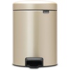 image:imageBrabantia StepOn XS Trash Can  Mineral Concrete Gray  13 Gallon  5L  Bathroom Bedroom Office Trash Can Light Pedal Handle amp Removable Inner Bucket  99 x 133 x 162   Trash BagsMetallic Gold