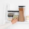 image:imageBrabantia Tasty 4pc Stackable Food Canisters Set Dark Gray 2x 07qt amp 2x 17qt BPAFree SpaceSaving Jars with Silicone Seal Lids for FreshnessDark Gray