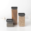 image:imageBrabantia Tasty 4pc Stackable Food Canisters Set Dark Gray 2x 07qt amp 2x 17qt BPAFree SpaceSaving Jars with Silicone Seal Lids for FreshnessDark Gray