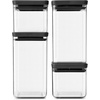 image:imageBrabantia Tasty 4pc Stackable Food Canisters Set Dark Gray 2x 07qt amp 2x 17qt BPAFree SpaceSaving Jars with Silicone Seal Lids for FreshnessDark Gray