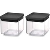 image:imageBrabantia Tasty 4pc Stackable Food Canisters Set Dark Gray 2x 07qt amp 2x 17qt BPAFree SpaceSaving Jars with Silicone Seal Lids for FreshnessDark Gray