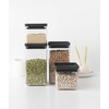 image:imageBrabantia Tasty 4pc Stackable Food Canisters Set Dark Gray 2x 07qt amp 2x 17qt BPAFree SpaceSaving Jars with Silicone Seal Lids for FreshnessDark Gray